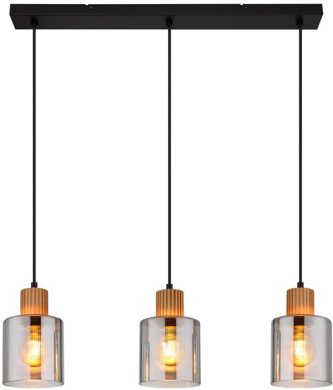 Globo Lighting Aleidis závěsné svítidlo 3x25 W černá-kouřová 15768-3