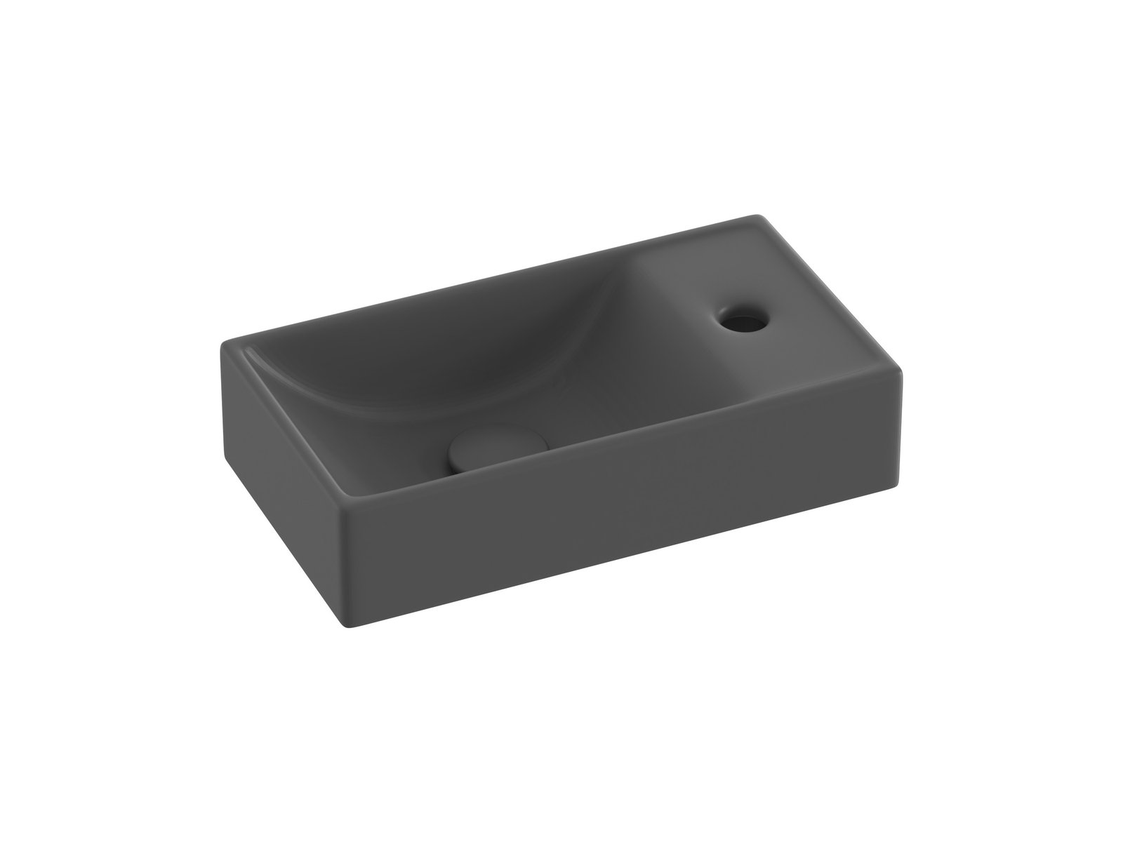 Ravak Veda umyvadlo 40.8x22.2 cm obdélníkový klasický antracitová XJXP3240000