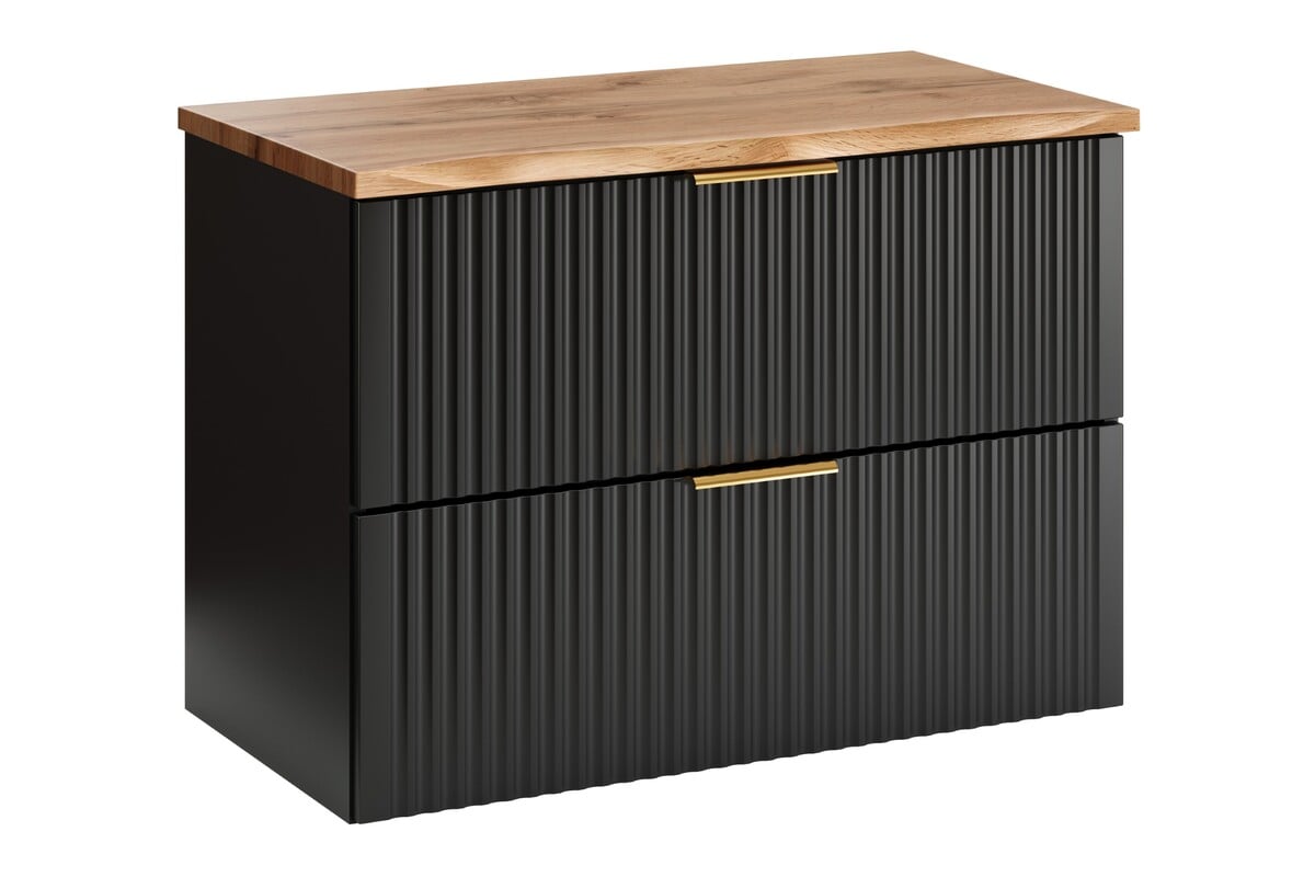 Sada skříňka Comad Adel Black ADEL BLACK  82-80-B-2S, deska na skříňku Comad Nature Wotan NATURE WOTAN 89-80-46 M