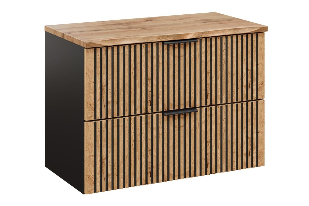 Sada skříňka Comad Xilo XILO BLACK WOTAN 82-80-D-2S, deska na skříňku Comad Nature Wotan NATURE WOTAN 89-80-46 M