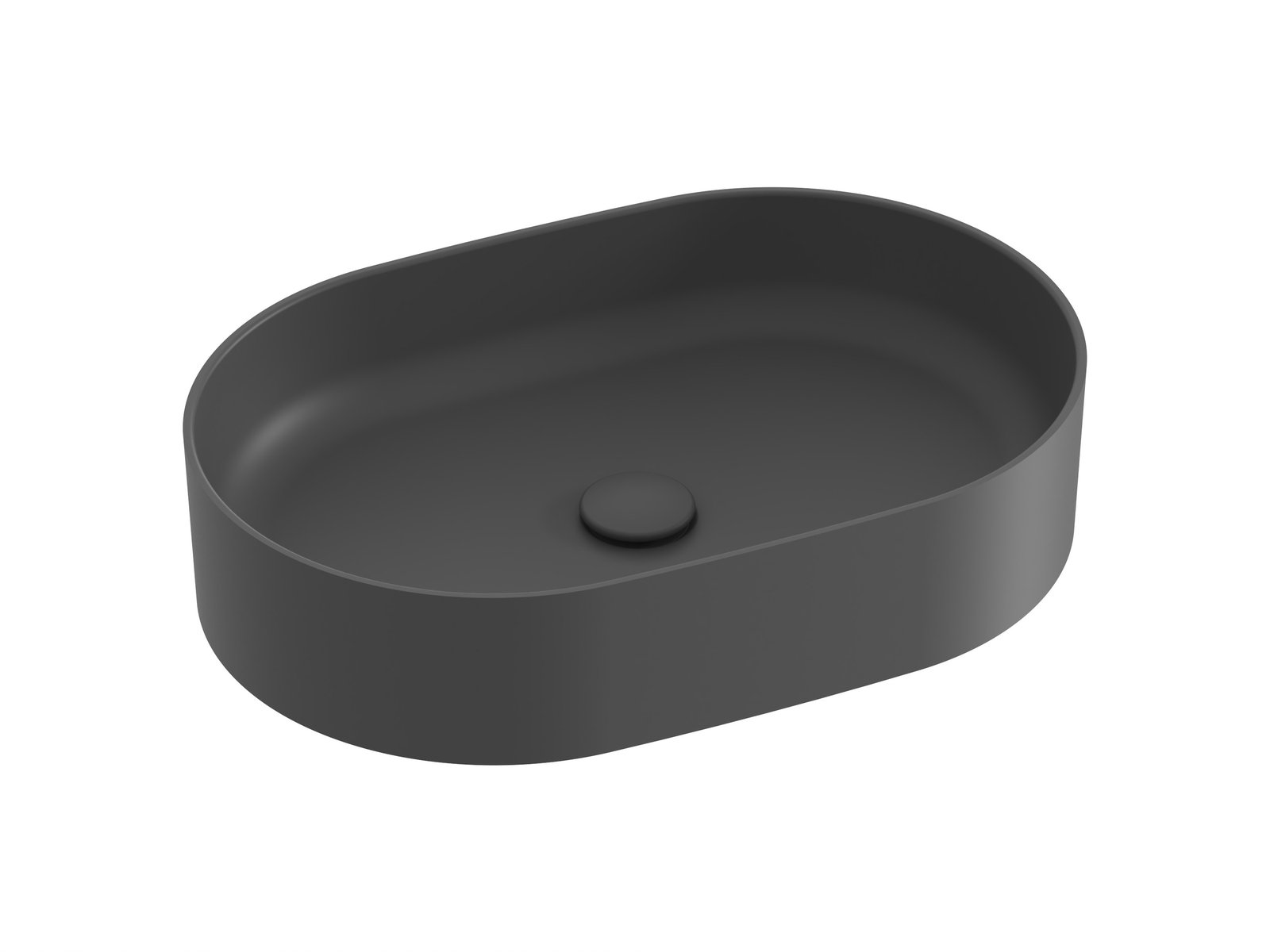 Ravak Ceramic umyvadlo 55x37 cm oválné na pult antracitová XJX03155000