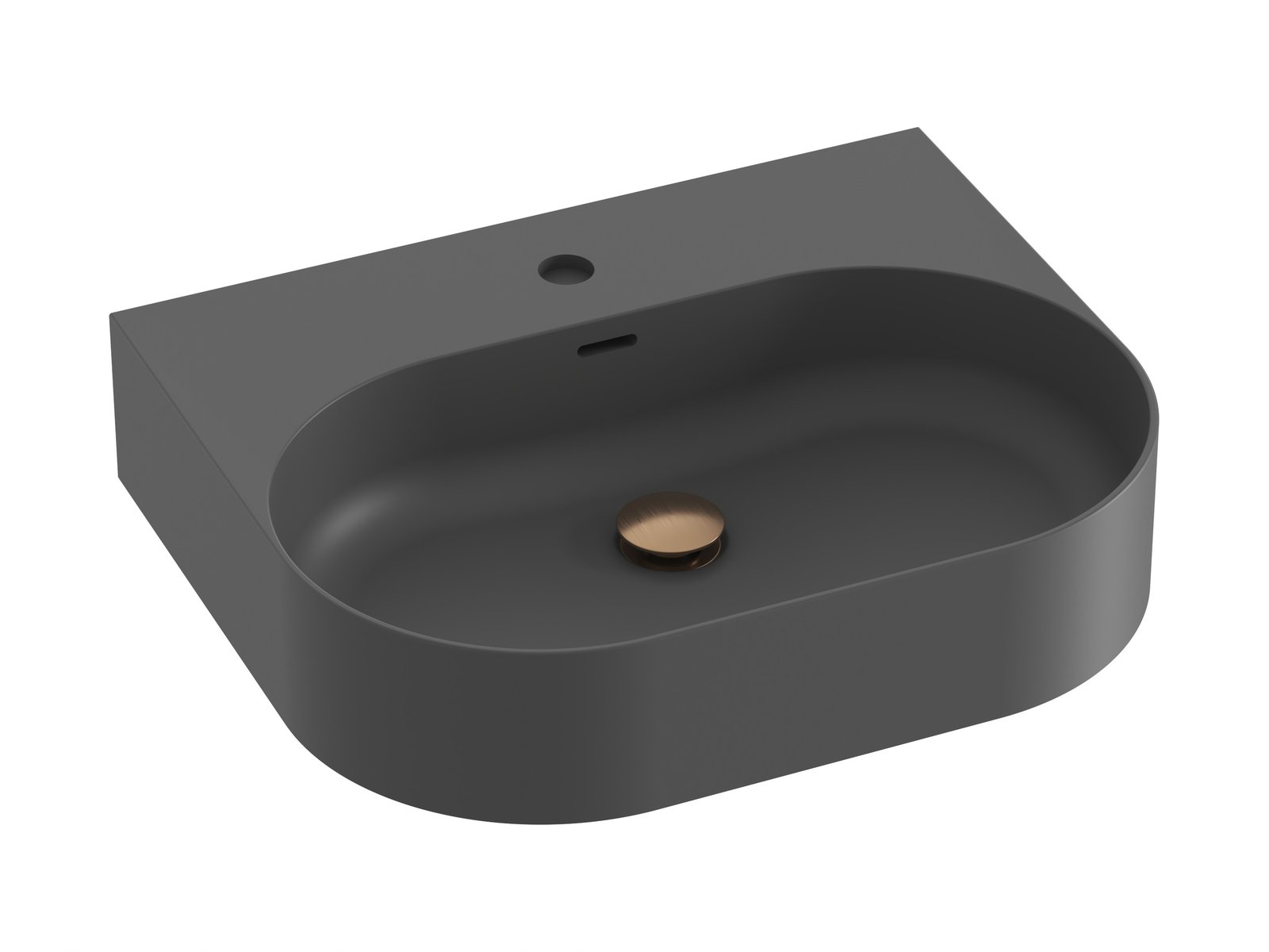 Ravak Ceramic umyvadlo 55.3x45.2 cm obdélníkový klasický antracitová matný XJX03155002