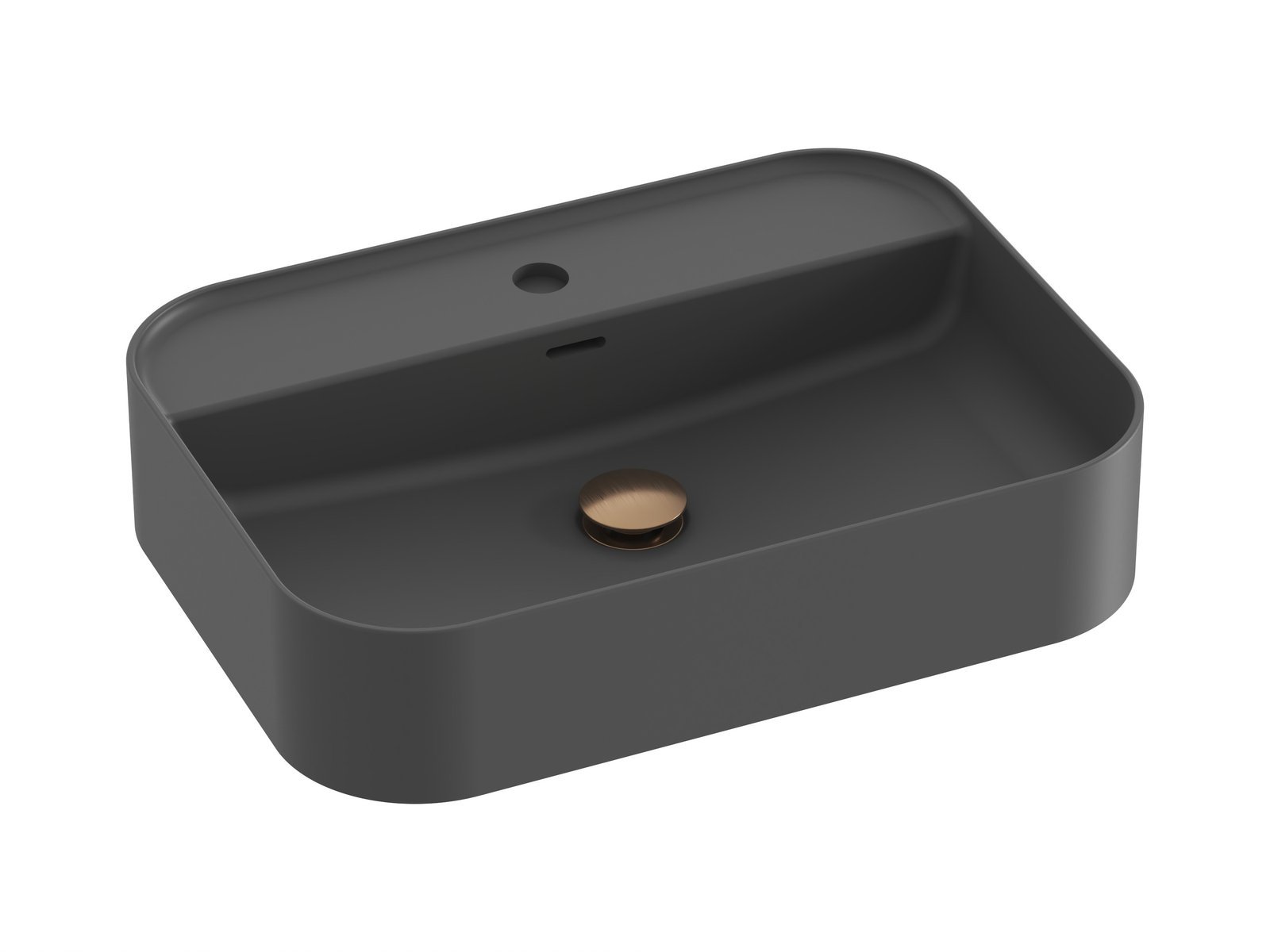 Ravak Ceramic umyvadlo 55x40 cm obdélníkový na pult antracitová XJX03155004