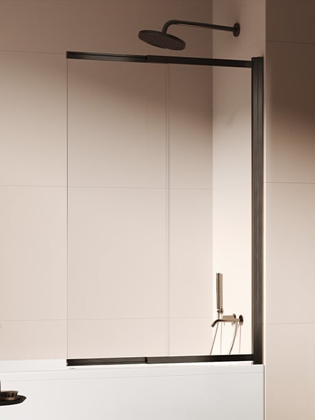 New Trendy Sensi vanová zástěna 100 cm dvoudílný kartáčovaný/čiré sklo P-0265