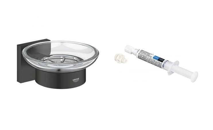 Sada miska na mýdlo Grohe Start Cube 410962430, lepidlo Grohe QuickGlue 41127000