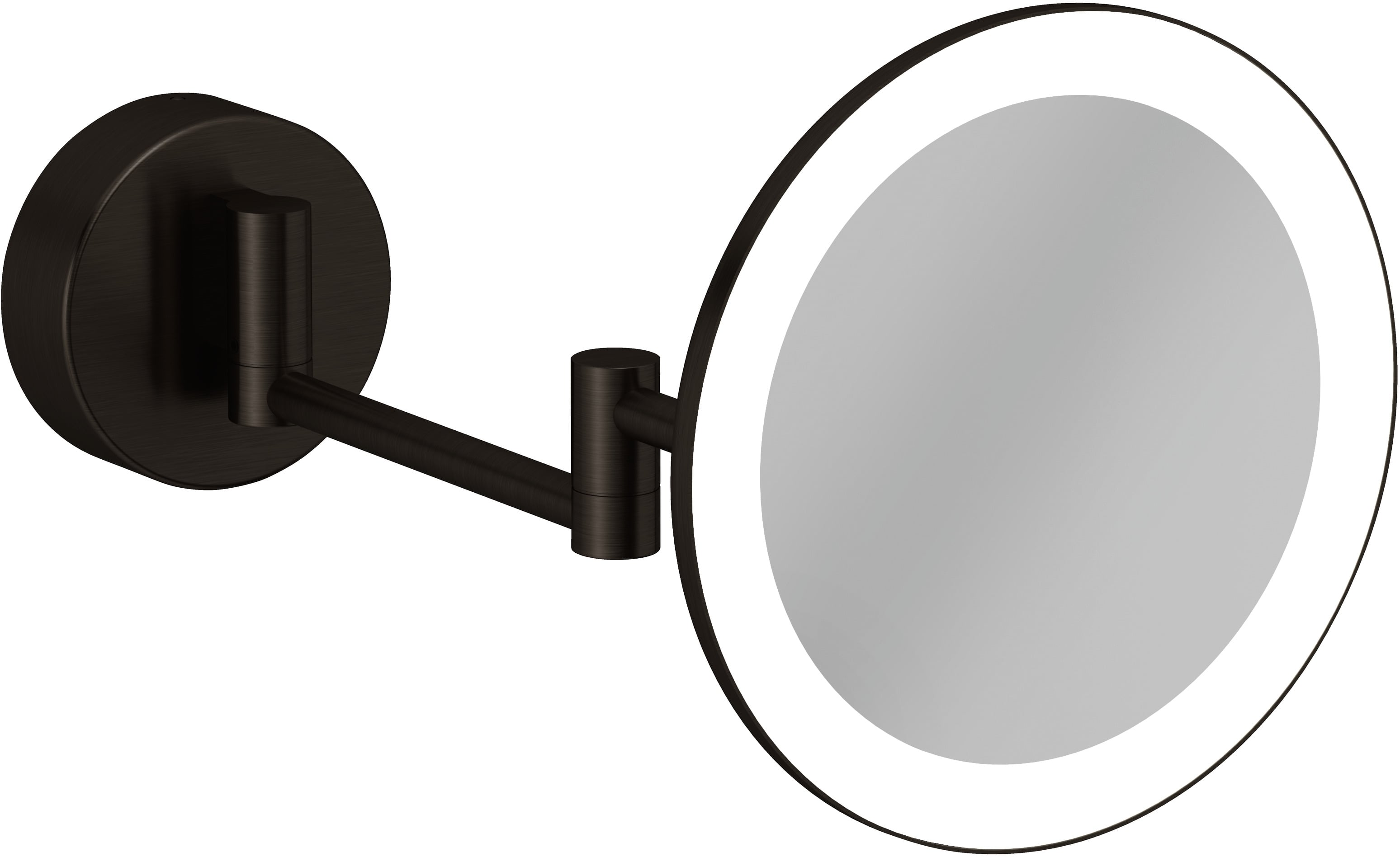 Kludi Vela R kosmetické zrcátko 20.2x20.2 cm kulaté s podsvícením černá 58995N2W