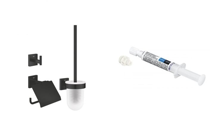 Sada sada příslušenství 3v1 Grohe Start Cube 411232430, lepidlo Grohe QuickGlue 41127000