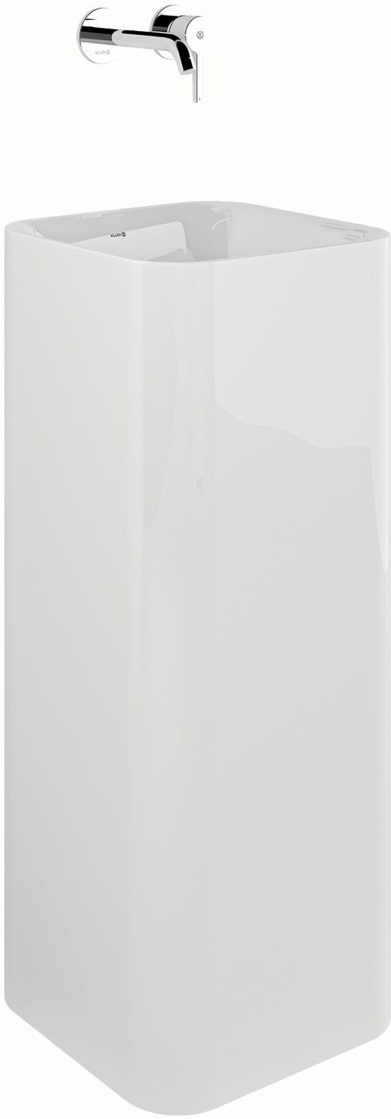 Kludi Resa umyvadlo 36x36 cm čtvercový volně stojící bílá 55W0143