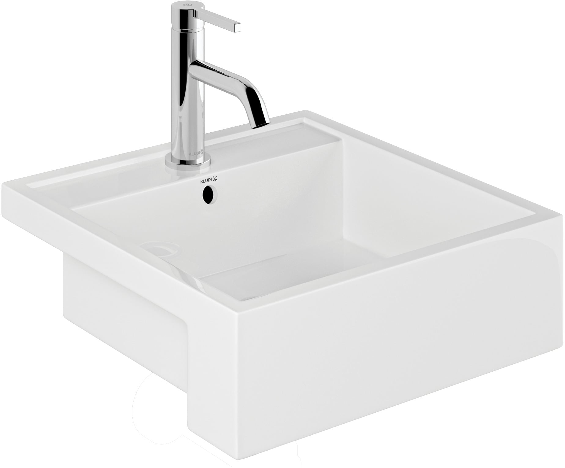 Kludi Resa umyvadlo 46x46 cm čtvercový zápustný bílá 57W0143