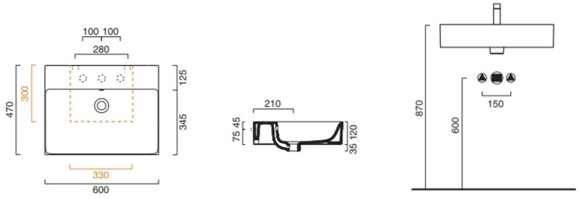 Catalano New Premium umyvadlo 60x47 cm obdélníkový klasický-na pult bílá 0220601001