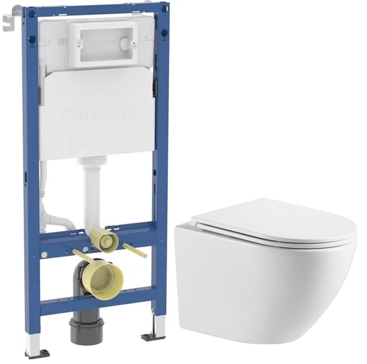 Sada podomítkový WC modul Geberit Duofix 111.170.00.2, WC mísa se sedátkem s pomalým sklápěním Omnires Ottawa OTTAWAMWBP