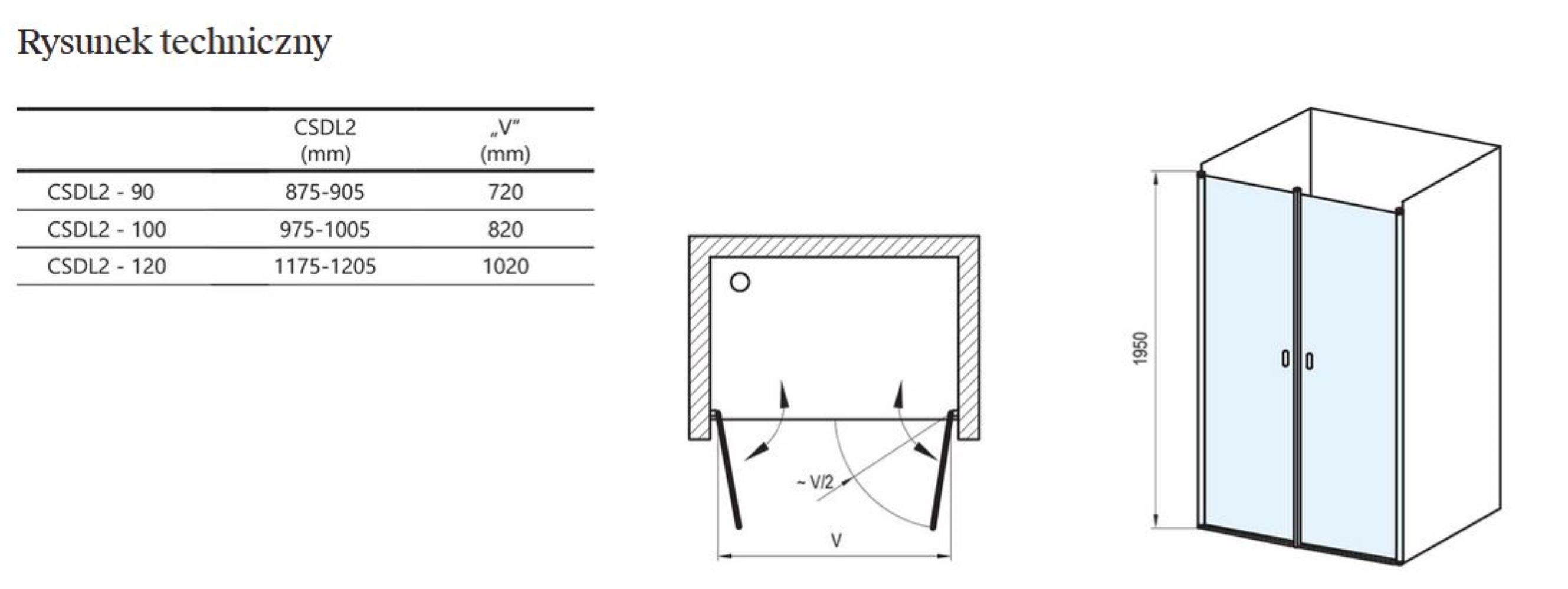 Ravak Chrome sprchové dveře 120 cm sklopné černá matný/průhledné sklo 0QVGC30LZ1