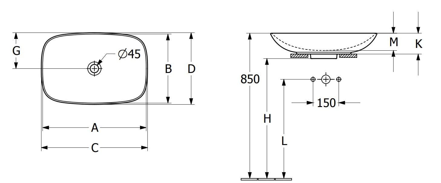 Villeroy & Boch Loop & Friends umyvadlo 56x38 cm obdélníkový na pult bílá 4A4901RW