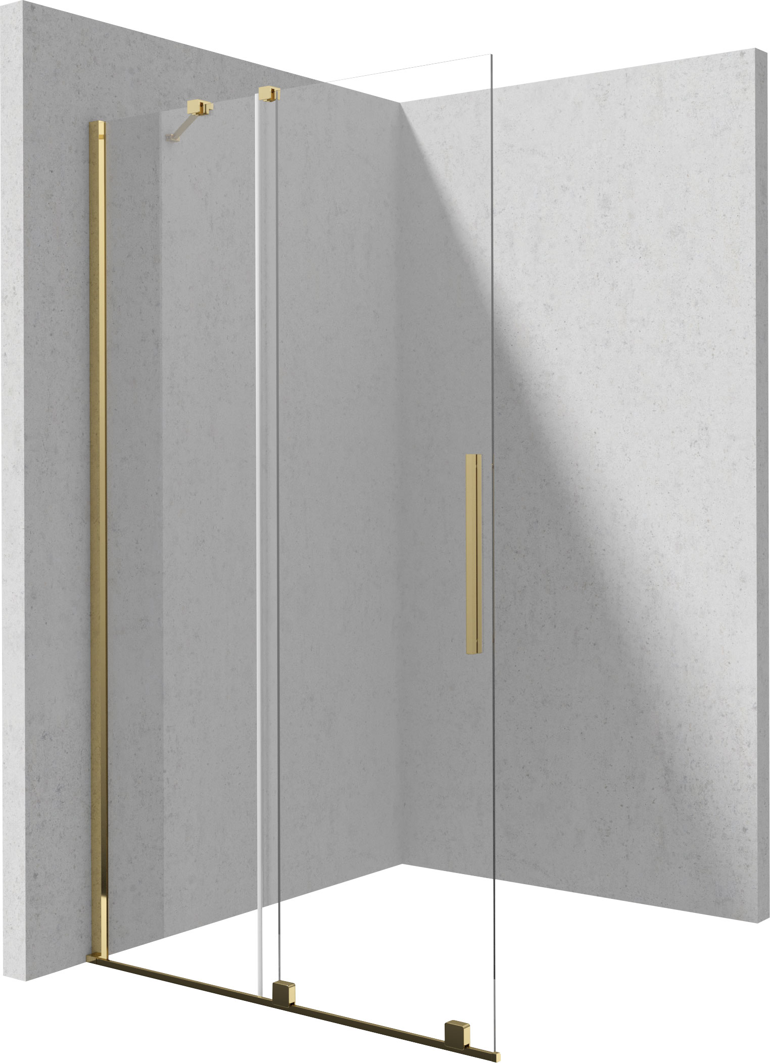 Deante Prizma sprchová zástěna walk-in 80 cm zlatá lesk/průhledné sklo KTJ_Z38R