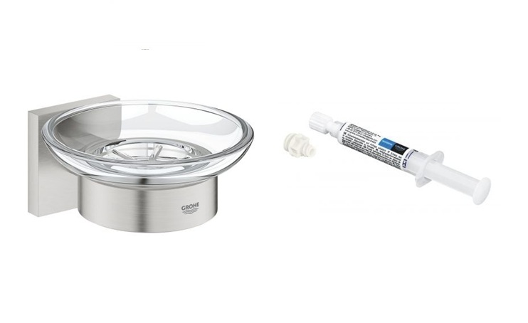 Sada miska na mýdlo Grohe Start Cube 41096DC0, lepidlo Grohe QuickGlue 41127000