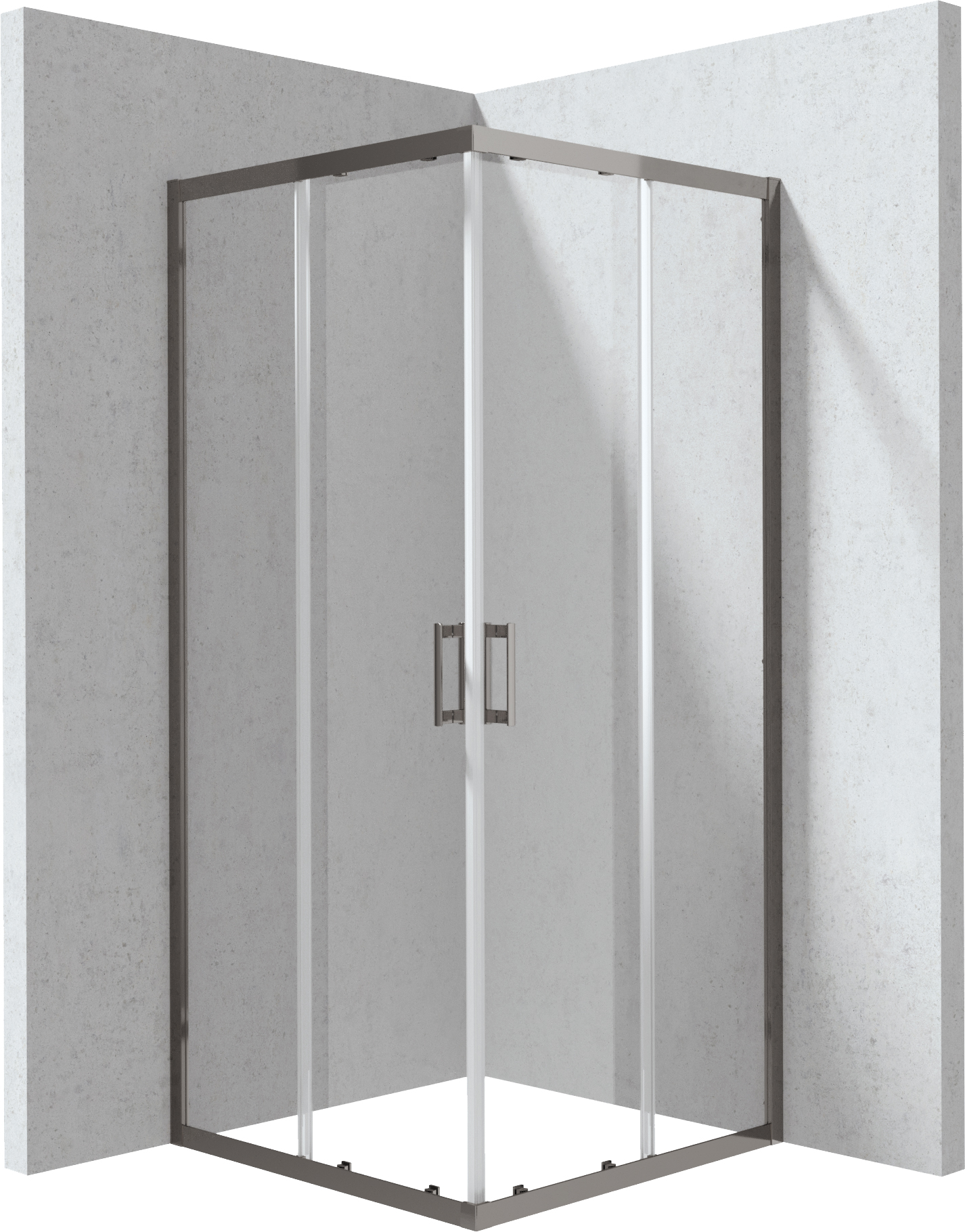 Deante Funkia Evo sprchový kout 80x80 cm čtvercový grafitová kartáčovaný/průhledné sklo KYC_D088P