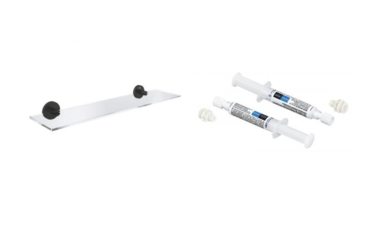 Sada polička Grohe Start 412022430, lepidlo Grohe 41128000