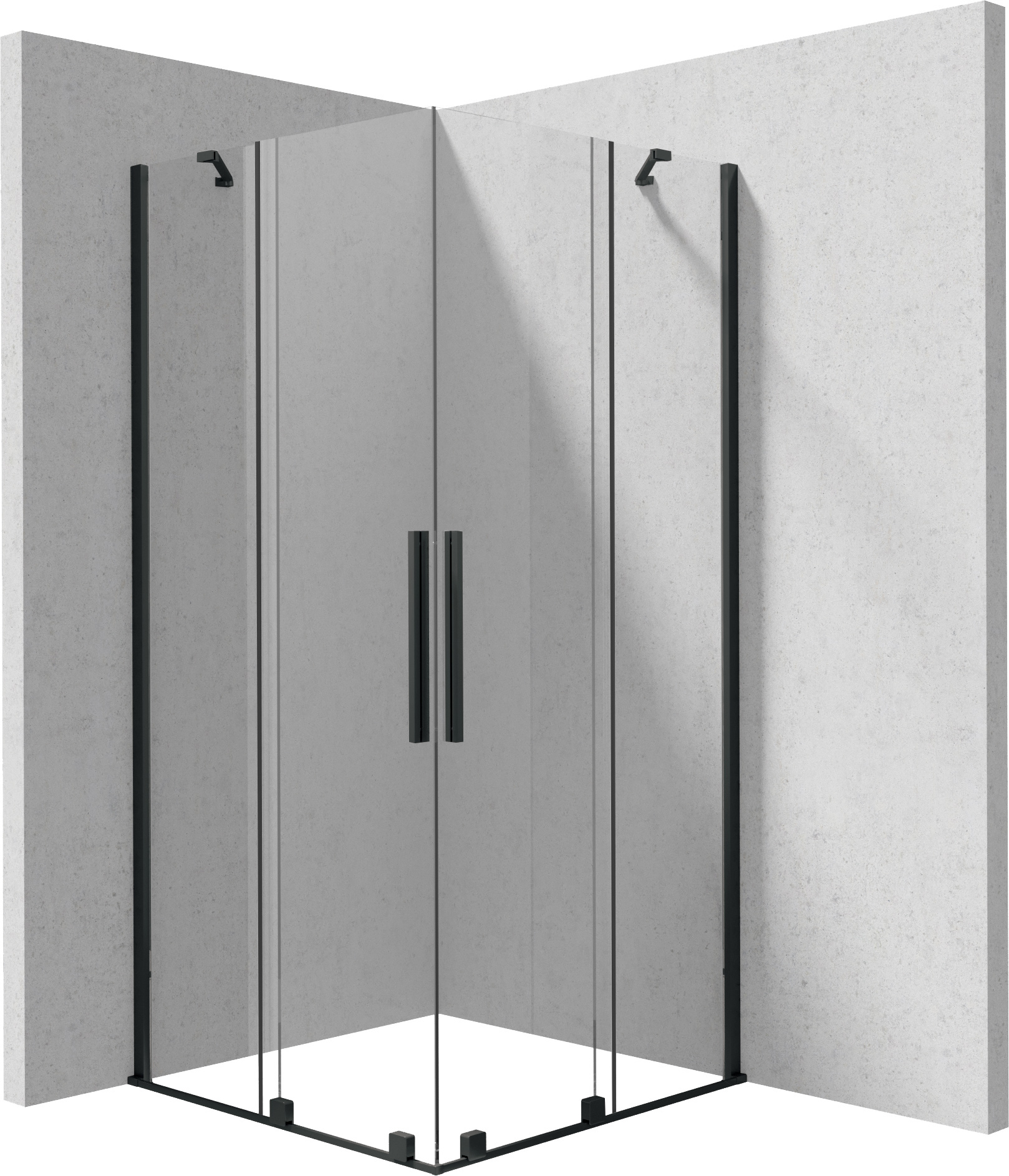 Deante Prizma sprchový kout 80x80 cm čtvercový černá matný/průhledné sklo KPNNP08P08