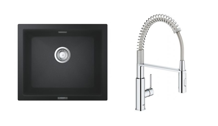 Sada kuchyňská baterie Grohe Get 30361000, granitový dřez Grohe K700 31654AP0