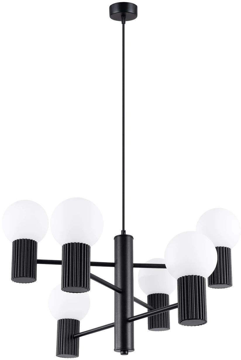 Sollux Lighting Halo závěsné svítidlo 6x8 W černá SL.1830