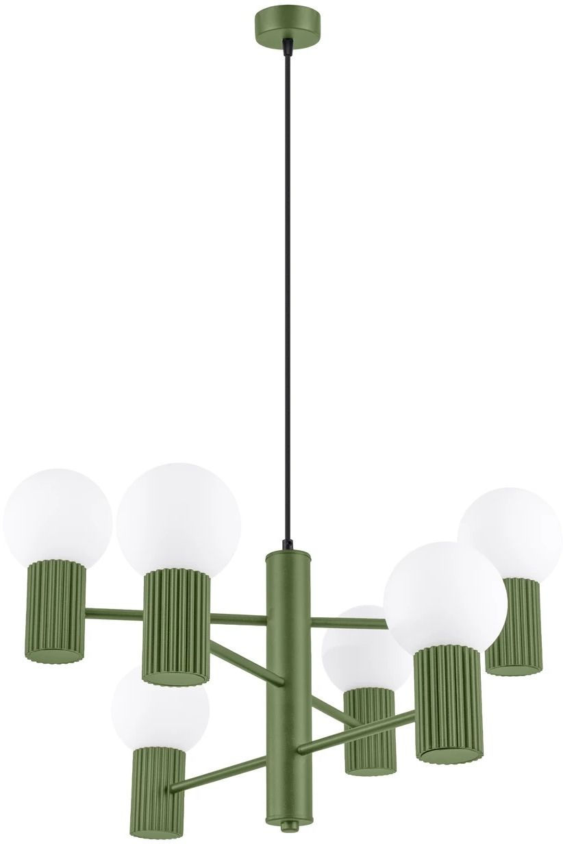 Sollux Lighting Halo závěsné svítidlo 6x8 W zelená SL.1832