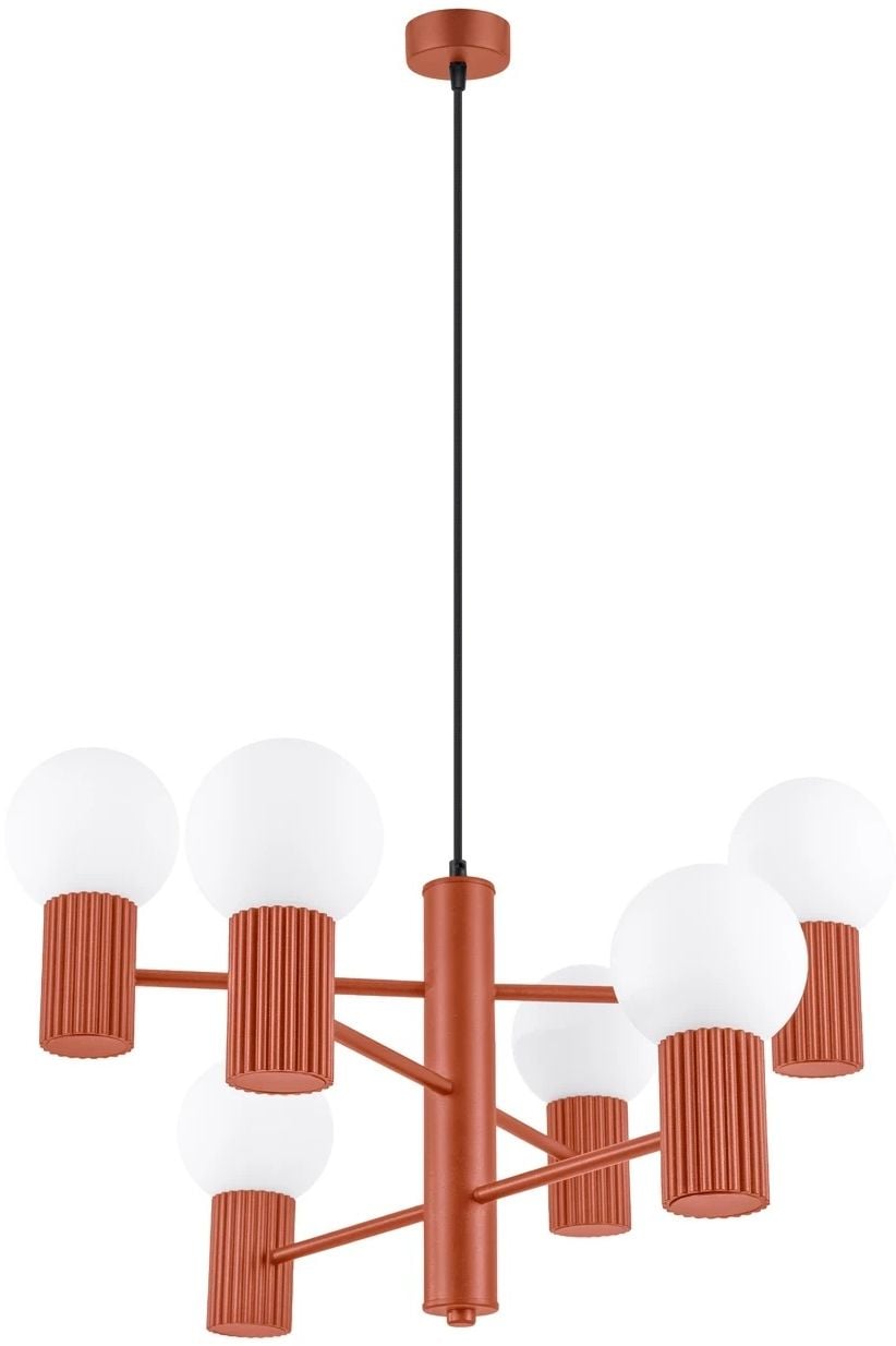 Sollux Lighting Halo závěsné svítidlo 6x8 W červená SL.1833