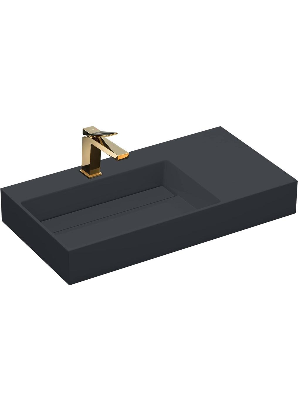 Rea Archi umyvadlo 75x43 cm obdélníkový na pult šedá/kámen REA-U4303