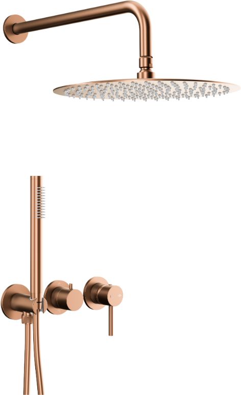 KFA Armatura Moza Rose Gold vanová sada se sprchou pod omítku s dešťovou sprchou || 5039-511-34