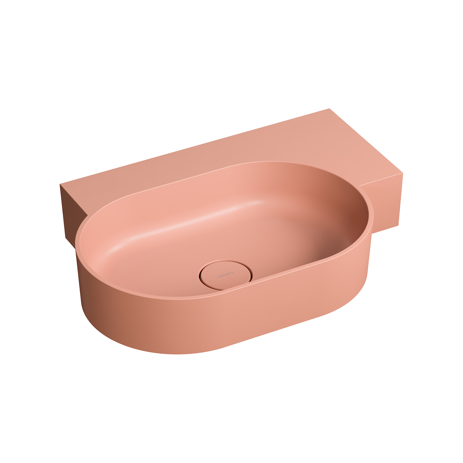 Omnires Ovo M+ umyvadlo 64x44 cm rohové klasický-na pult růžová OVO645UWPCO