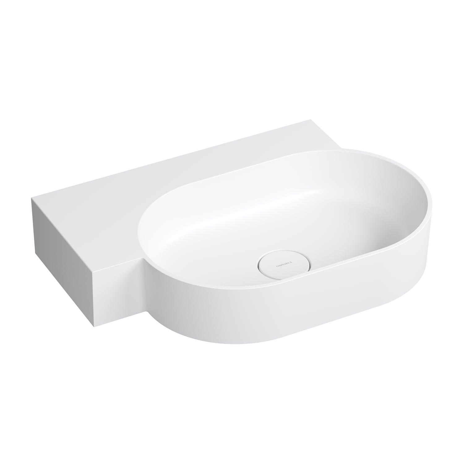Omnires Ovo M+ umyvadlo 64x44 cm rohové klasický-na pult bílá OVO645UWLBM