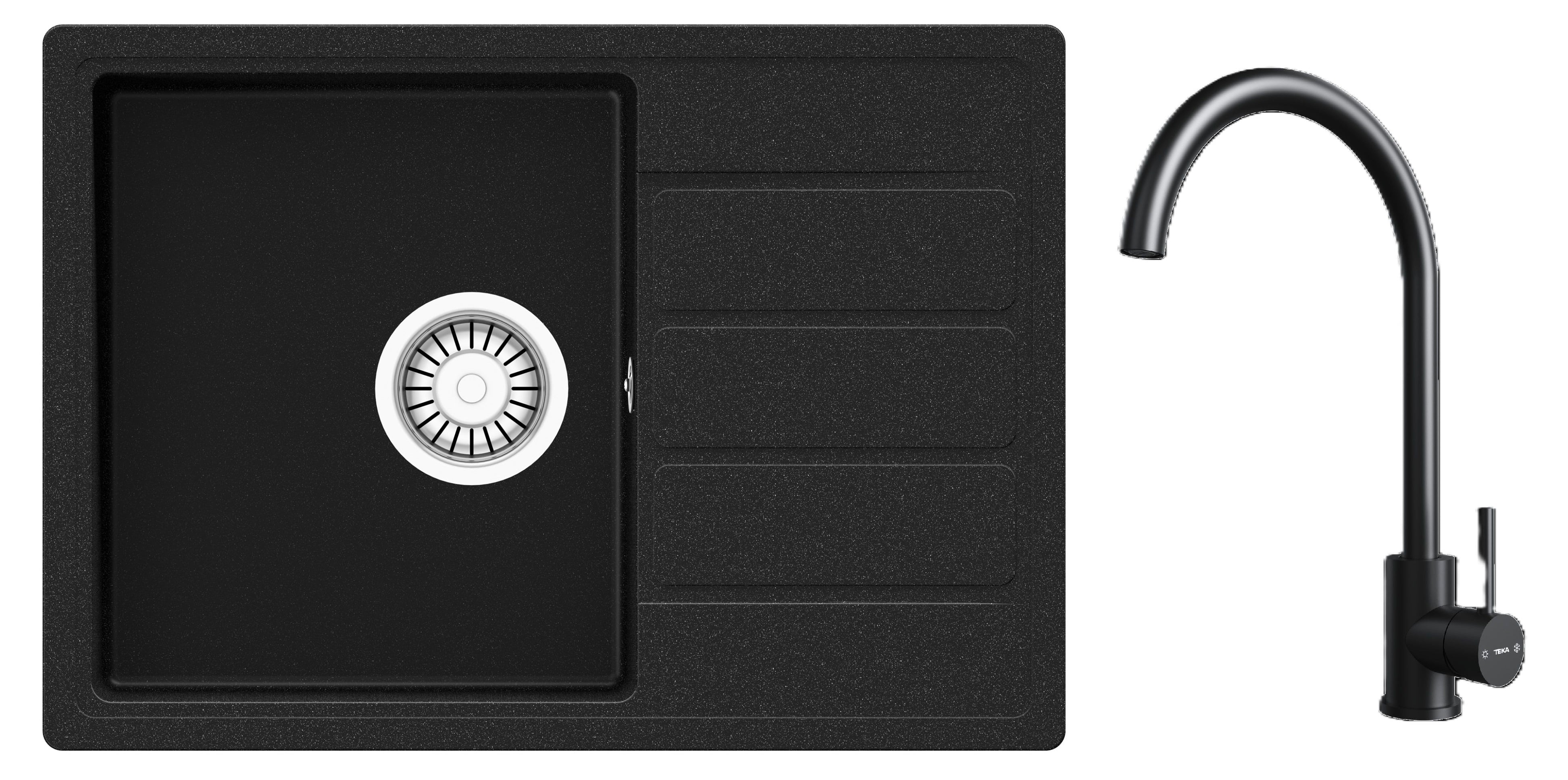 Sada granitový dřez Teka Comfor TQ 115350000, kuchyňská baterie Teka 116030071