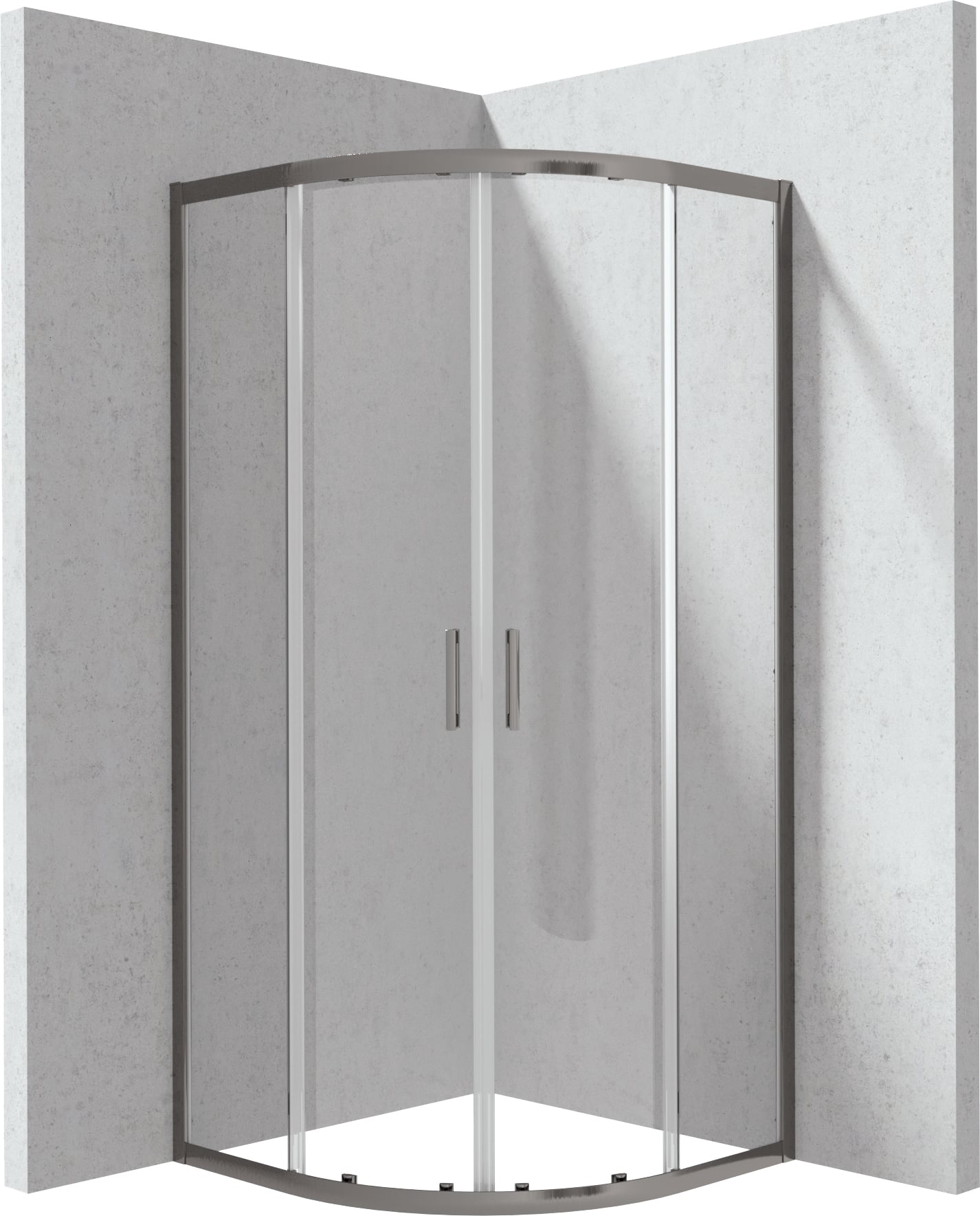 Deante Funkia Evo sprchový kout 80x80 cm půlkulatá grafitová kartáčovaný/průhledné sklo KYP_D088P