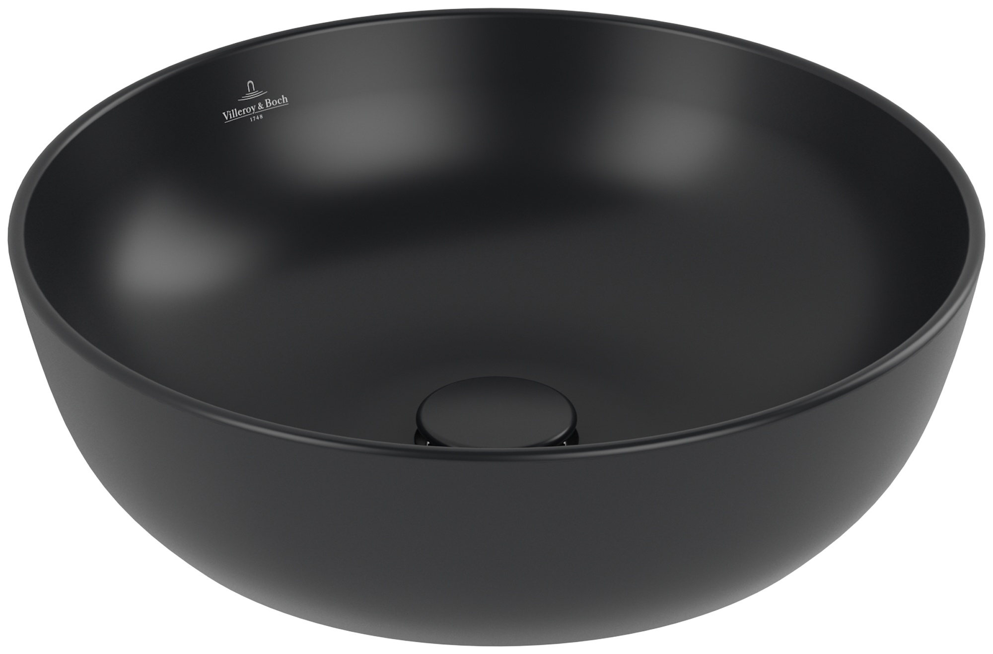 Villeroy & Boch Artis umyvadlo 43x43 cm kulatý na pult černá 417943R7