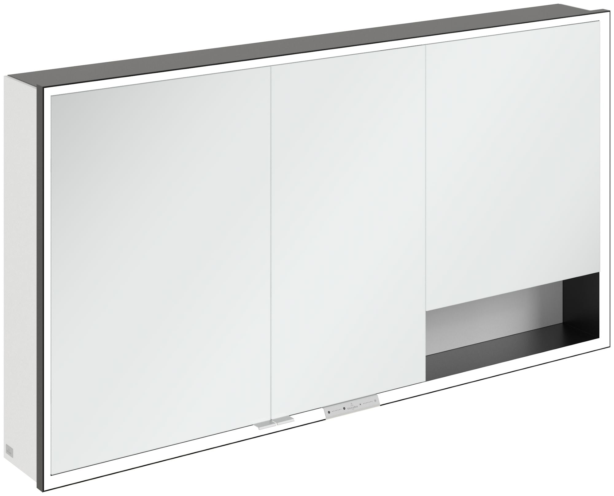 Villeroy & Boch My View+ skříňka 140x16.8x75 cm se zrcadlem bílá-černá B48114VF