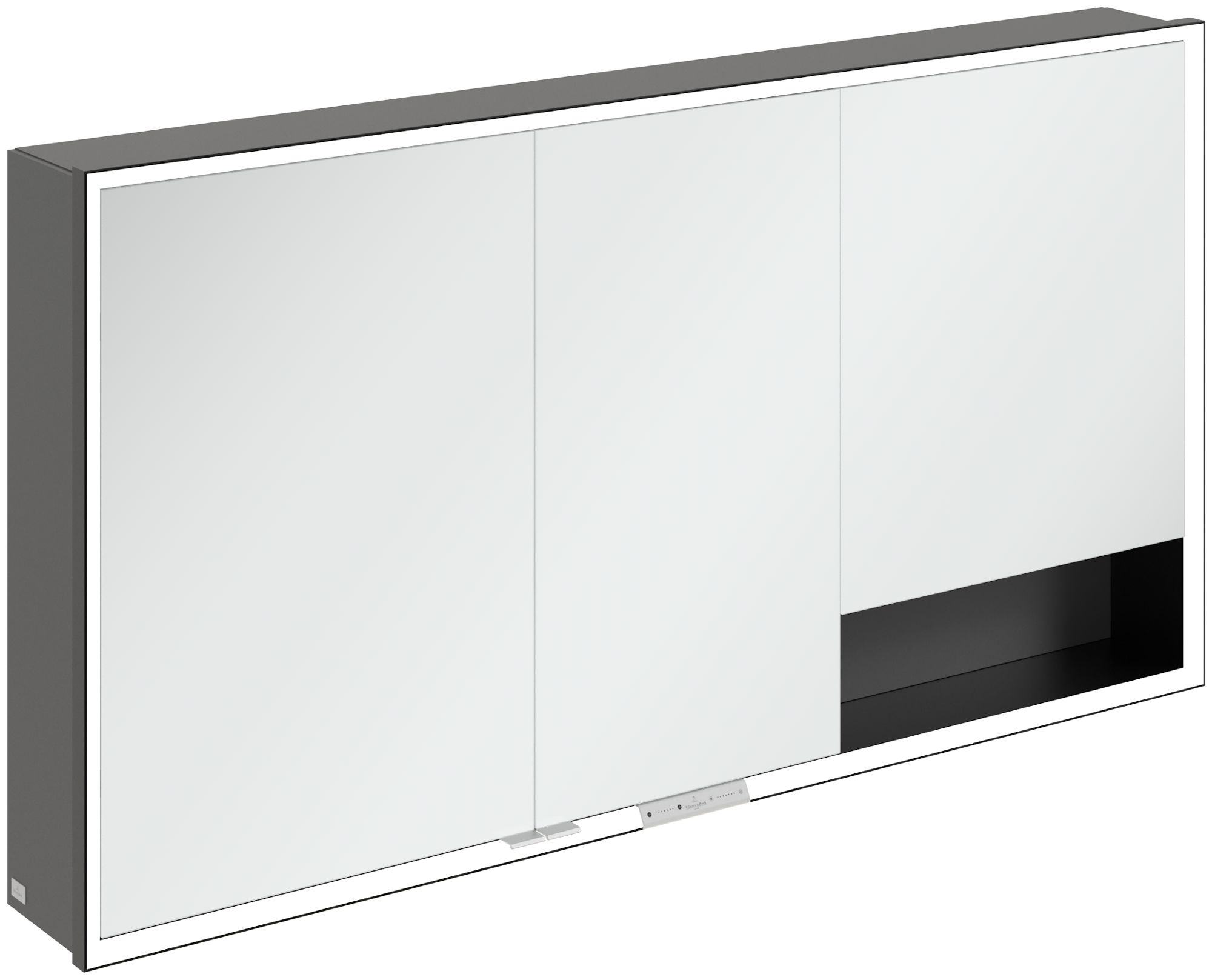 Villeroy & Boch My View+ skříňka 140x16.8x75 cm se zrcadlem černá-grafitová B48114VR