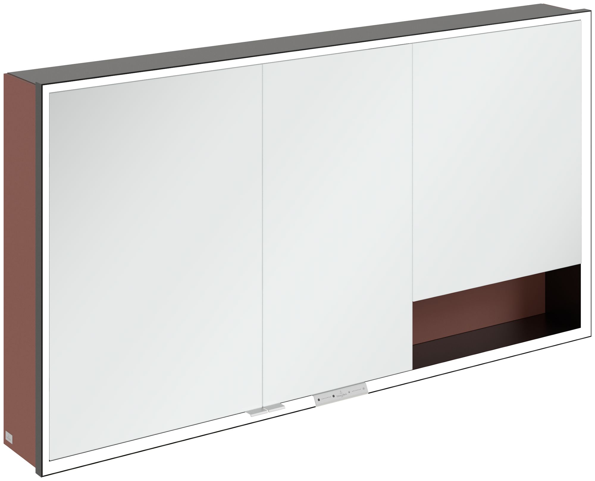 Villeroy & Boch My View+ skříňka 140x16.8x75 cm se zrcadlem černá-červená B48114AH