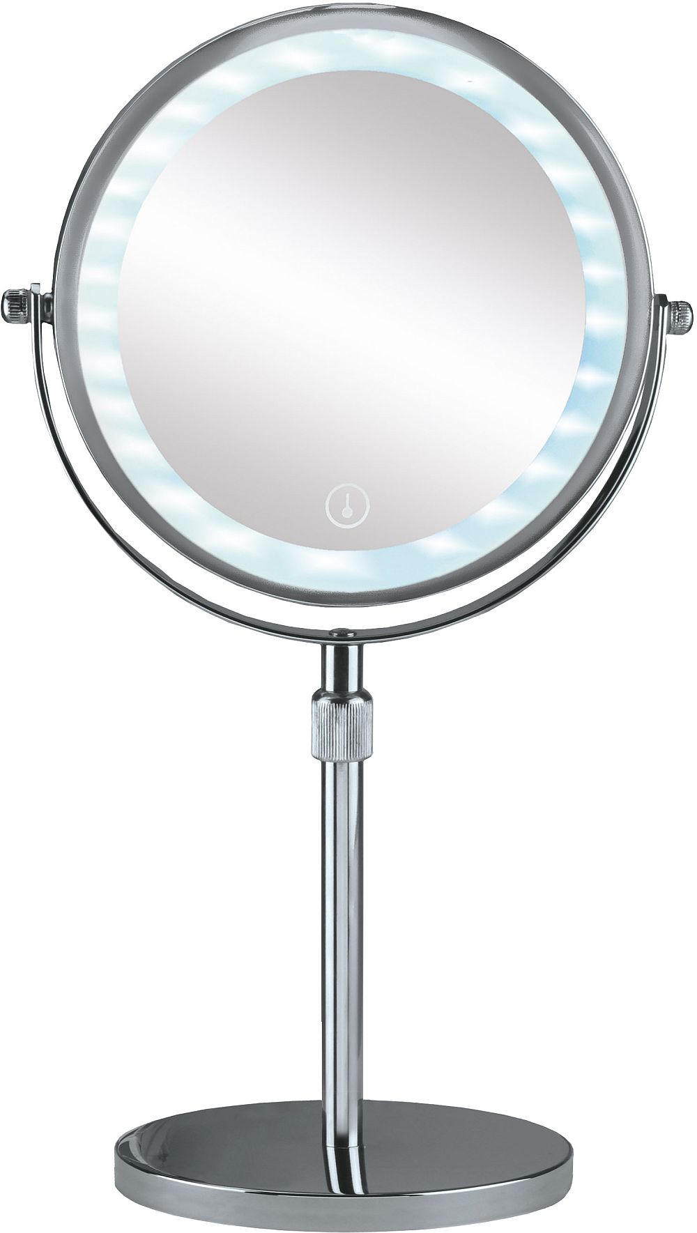 Kleine Wolke LED Mirror kosmetické zrcátko 20.5x37 cm kulatý s osvětlením stříbrná 8507124886