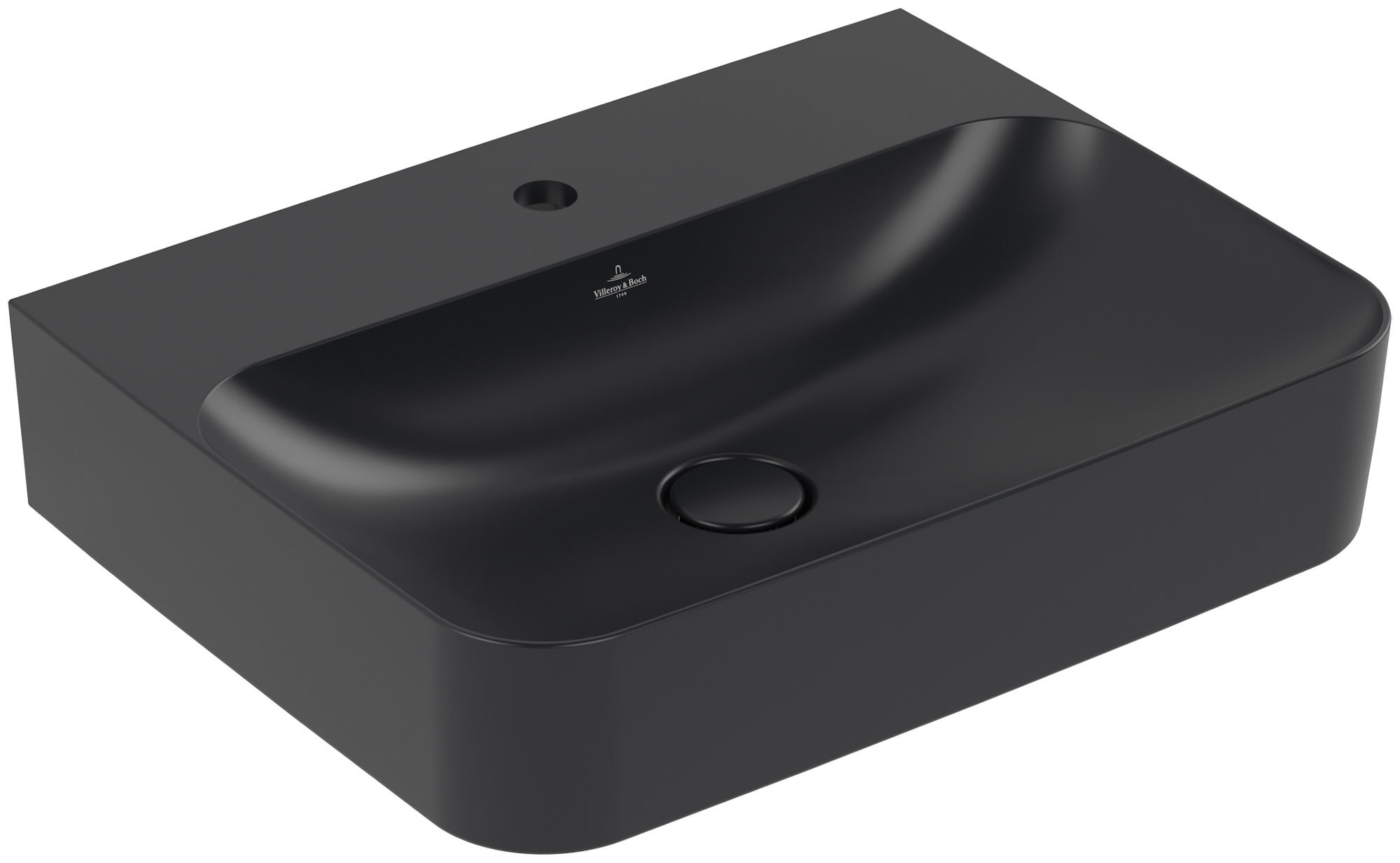 Villeroy & Boch Finion umyvadlo 60x47 cm obdélníkový klasický-nábytkový černá 41686CR7