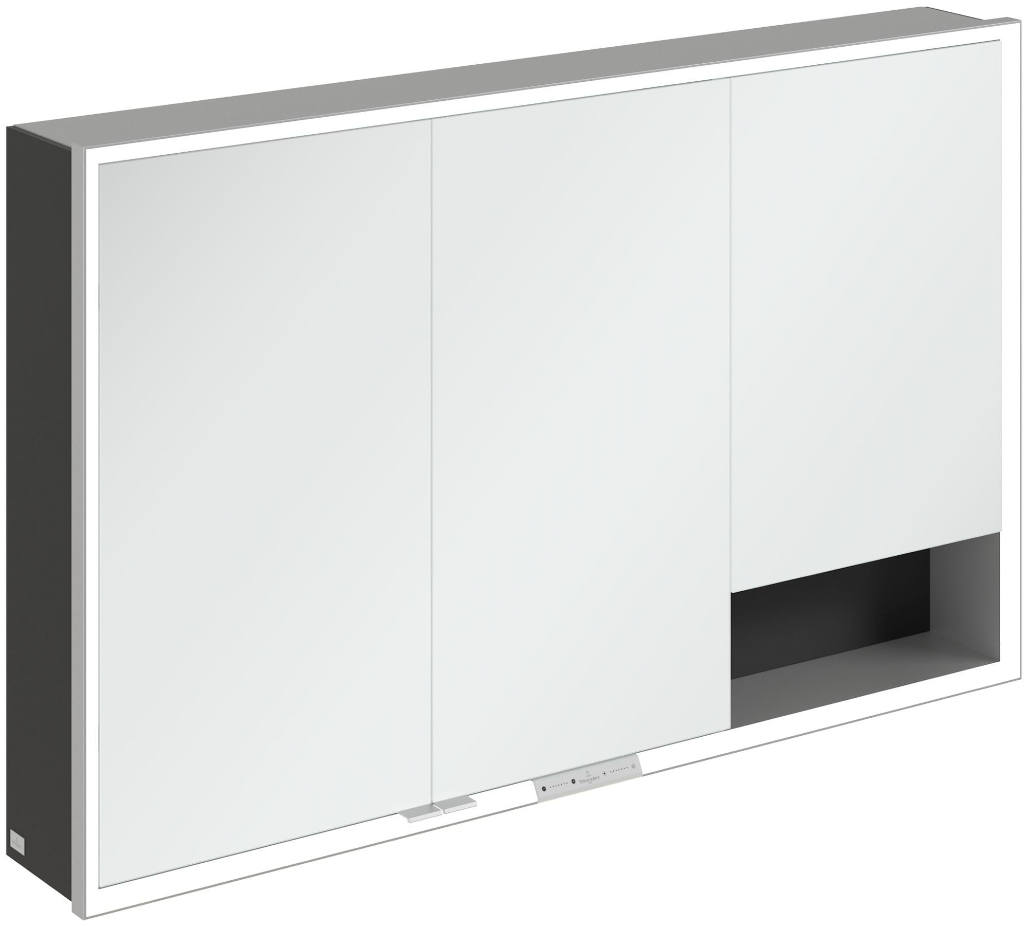 Villeroy & Boch My View+ skříňka 120x16.8x75 cm se zrcadlem černá A48112VL