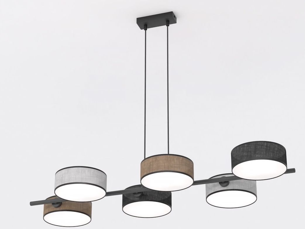 Emibig Drumz závěsné svítidlo 6x10 W černá-šedá/popelavá-béžová 1566/6