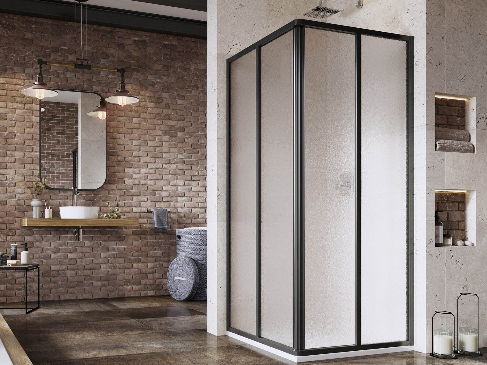 Ravak Supernova sprchový kout 80x80 cm čtvercový černá matný/ 14V403O2ZGS