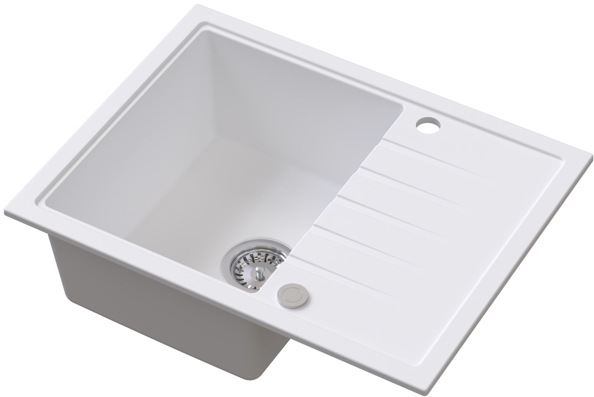 Ruvetti Axel granitový dřez 65x50 cm bílá 3001AX_WH120_W