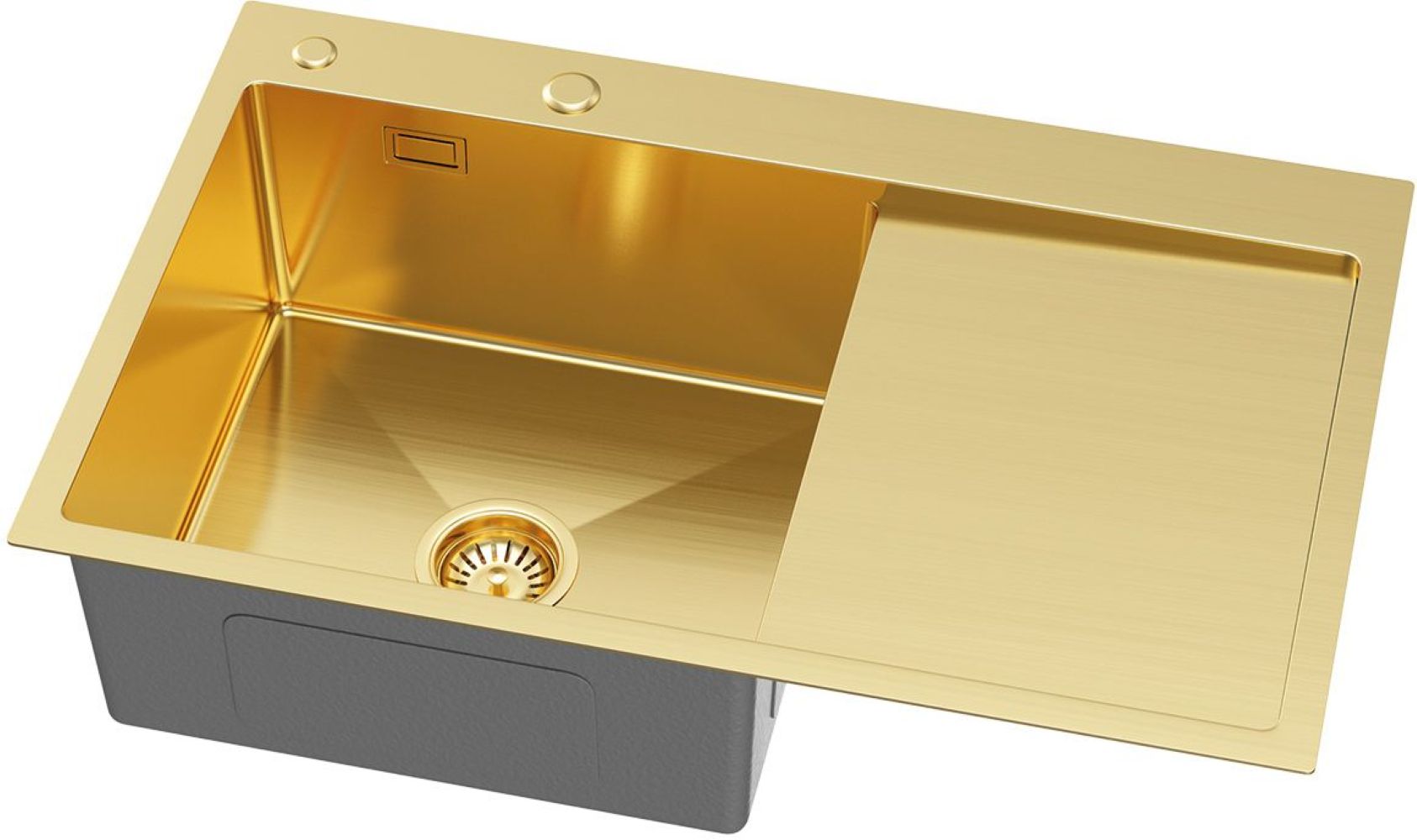 Ruvetti Masivo dřez s dávkovačem 78x49 cm zlatá 5002M_PVD_GOLD160_WL
