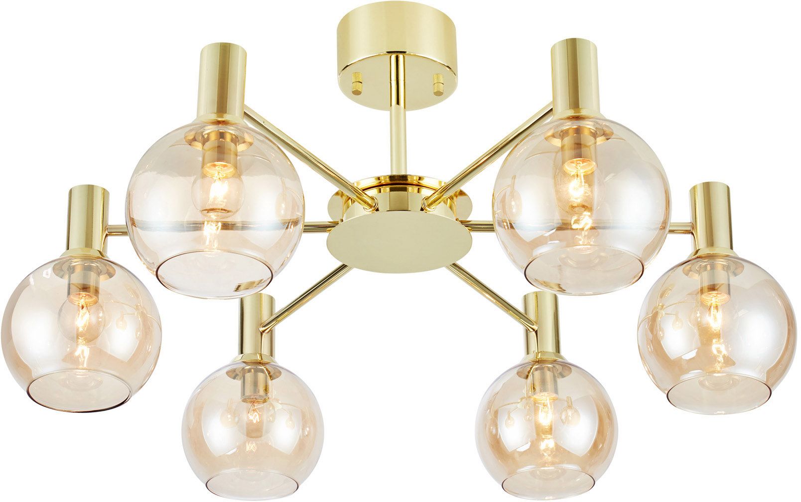 Markslöjd Ambra stropní světlo 6x40 W mosaz-jantarová 109152