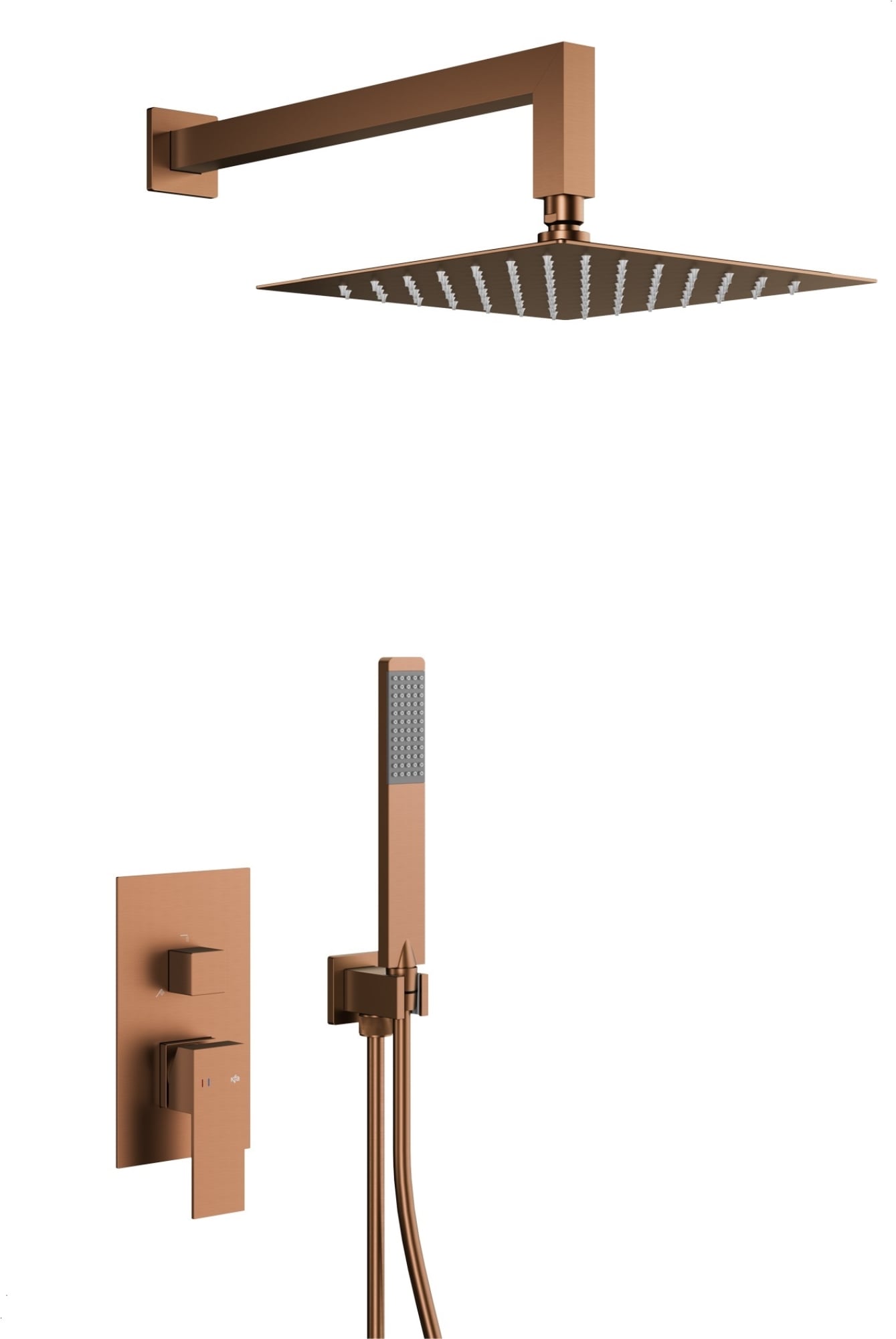 KFA Armatura Logon Brushed Rose Gold sprchová sada pod omítku s dešťovou sprchou měděná 5139-501-34