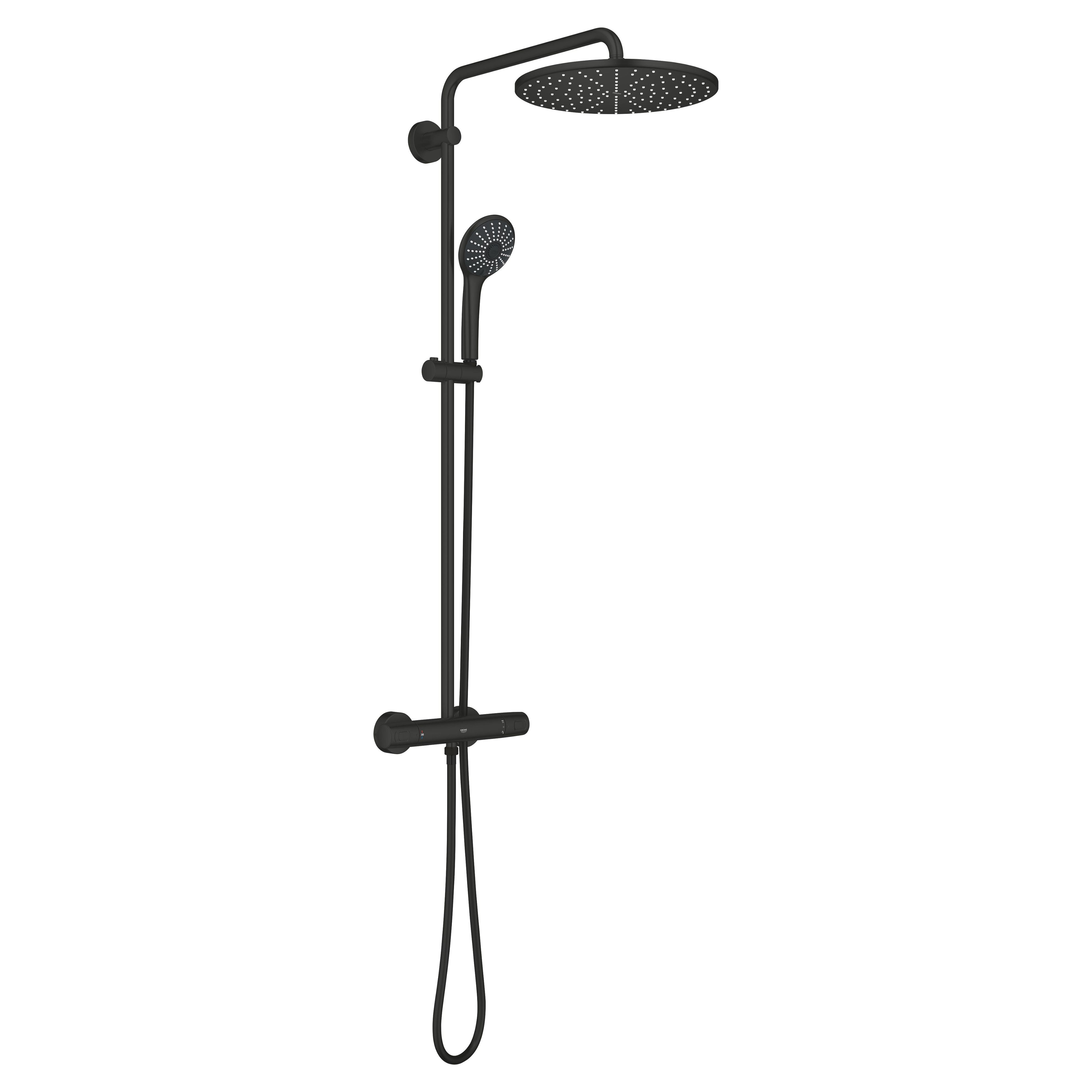 Grohe Vitalio Joy sprchová sada na stěnu s termostatem s dešťovou sprchou černá 264002431
