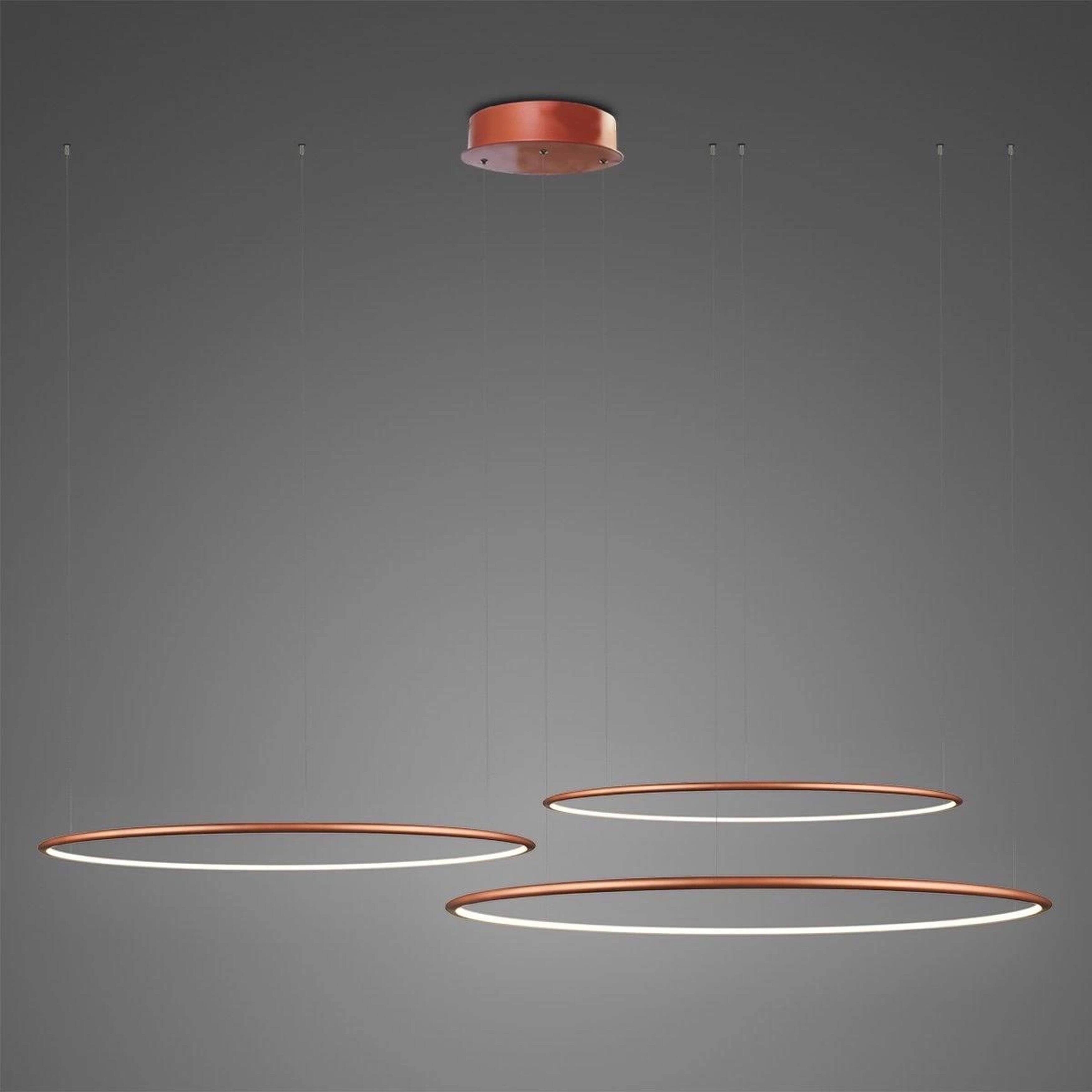 Altavola Design Ledowe Okręgi závěsné svítidlo 3x68 W měděná LA075/CO3_80_in_3k_copper