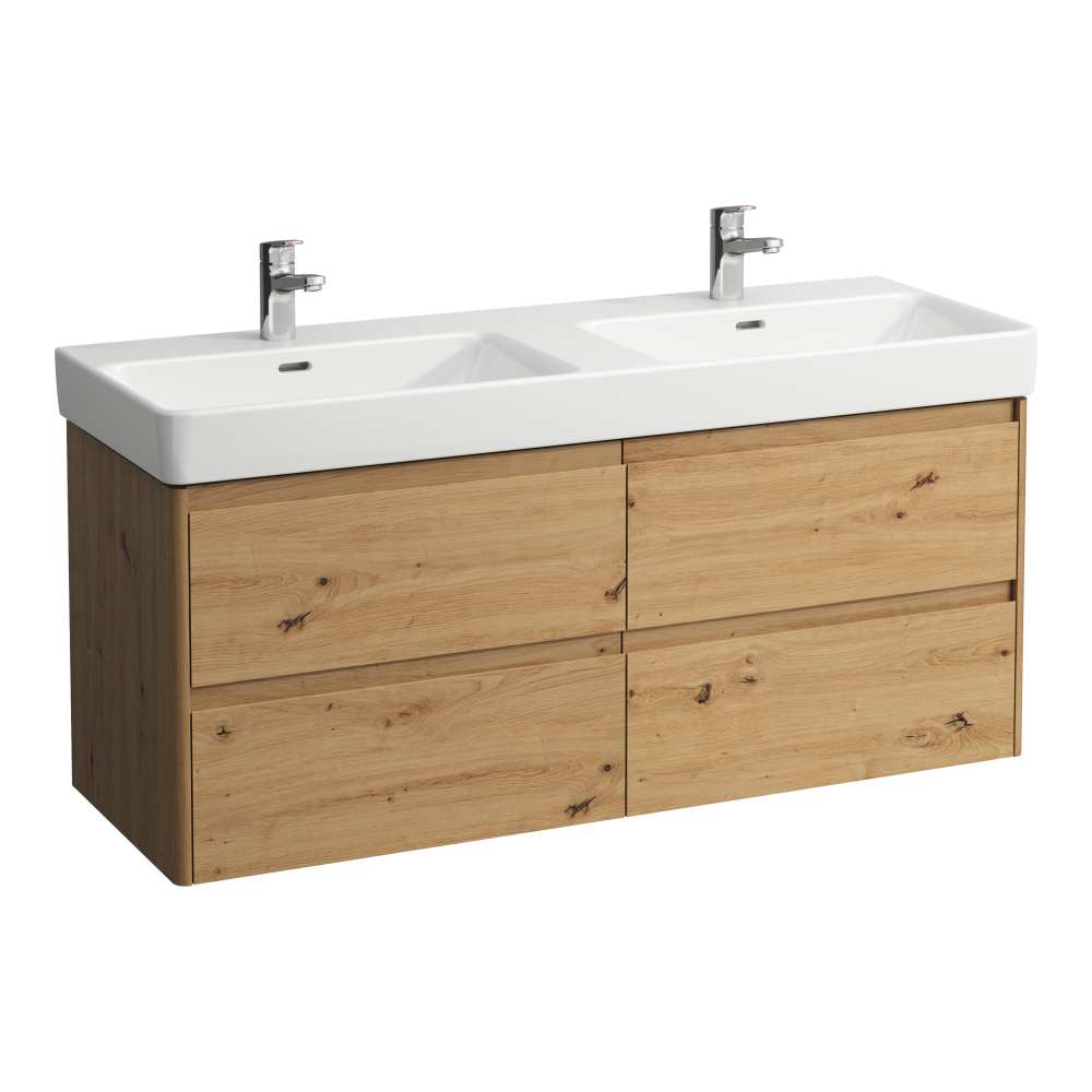 Laufen Base 2.0 skříňka 127x44.5x51.5 cm pod umyvadlo závěsná dub H4113341082671