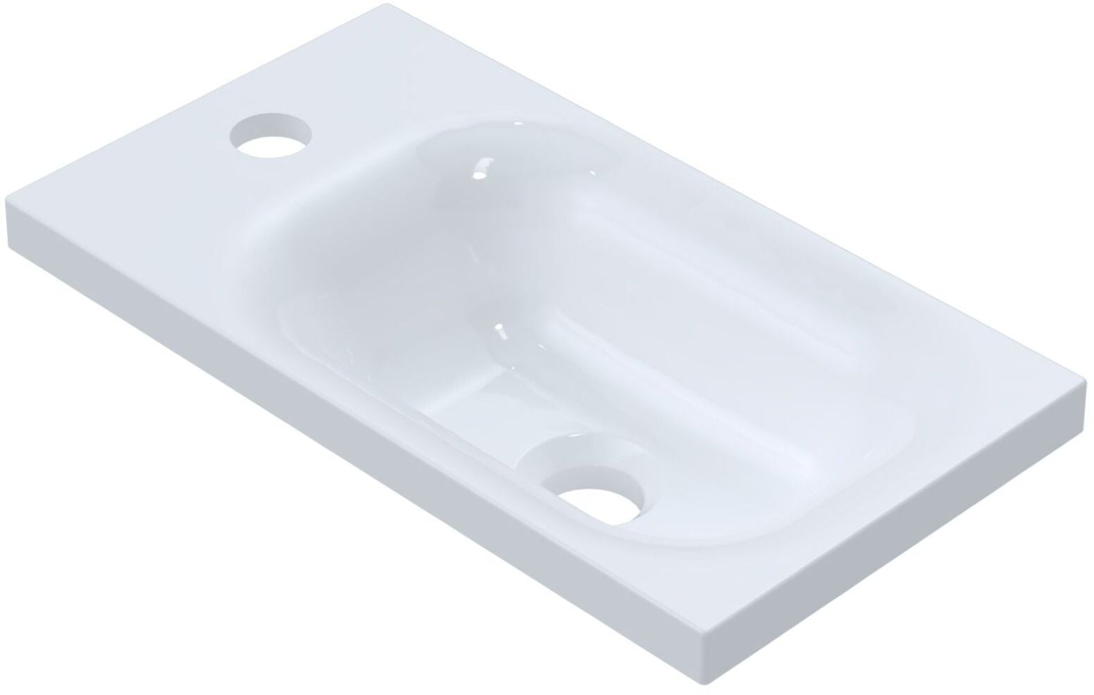 Ruvetti Misti umyvadlo 40x22 cm obdélníkový nábytkový bílá lesk DOL_MI4022