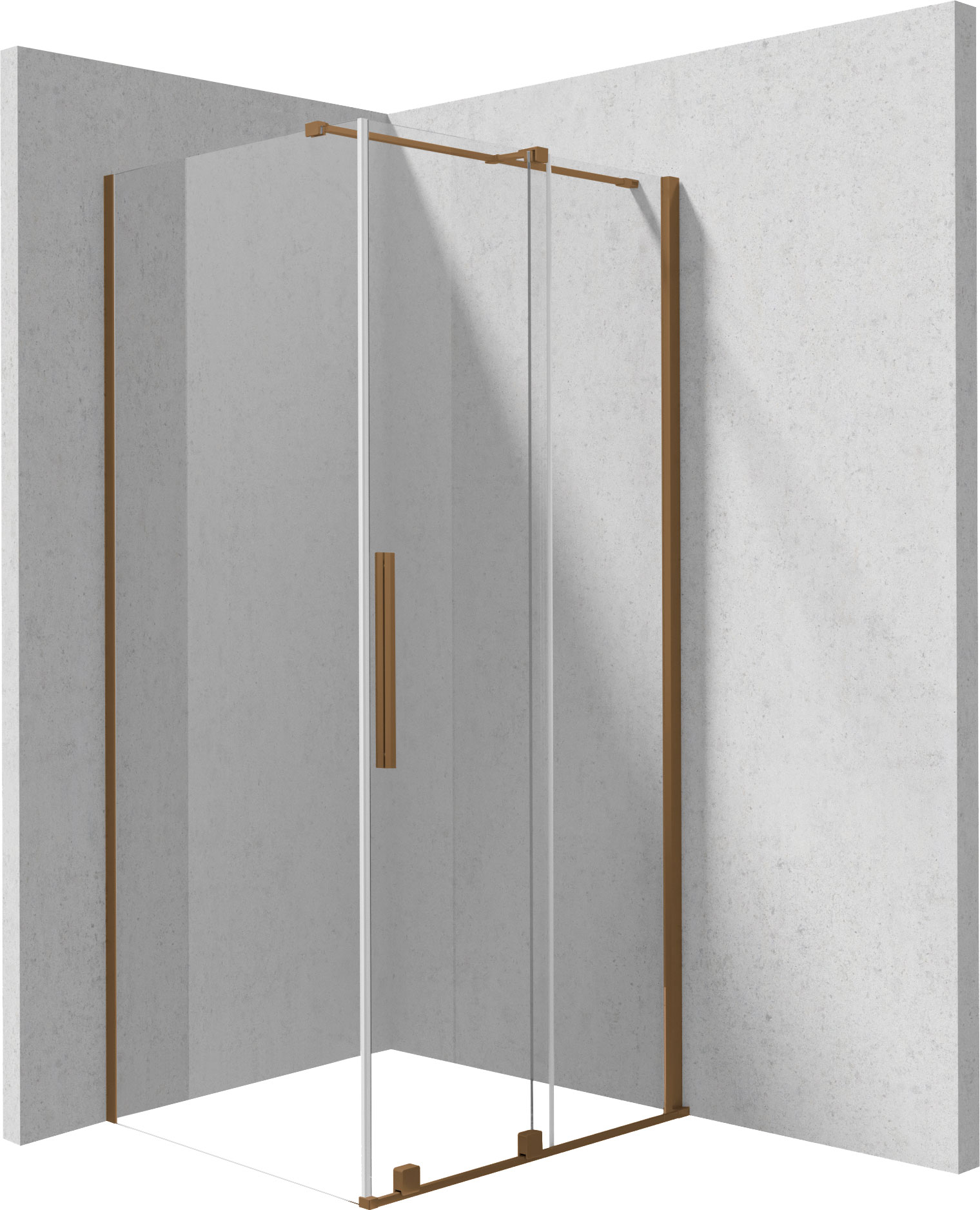 Deante Prizma sprchový kout 120x90 cm obdélníkový hnědá kartáčovaný/průhledné sklo KPNCP12S09
